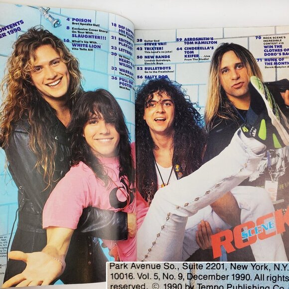 Rock Scene Magazine Poison Slaughter Trixter Warrant VTG Dec. 1990 Unread Stock - Picture 5 of 11